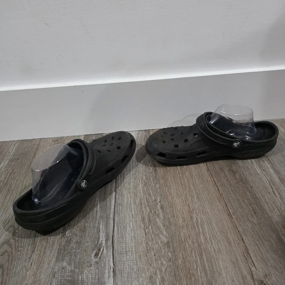 Crocs Mens Baya Clog Size 12 Black Lightweight Breathable Slip On Shoes